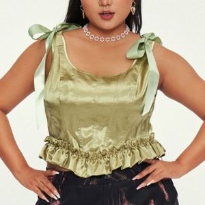 CIDER Curve Green Corset Top